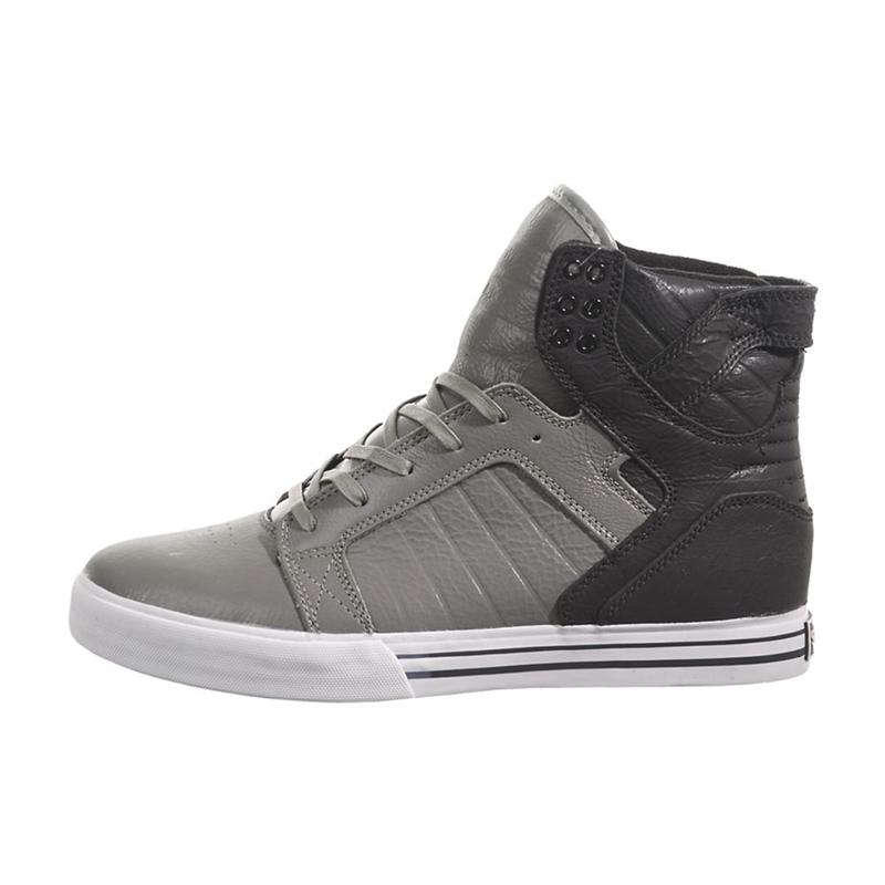 Supra SKYTOP - Erkek Boğazlı Ayakkabı - Gri Siyah - Türkiye (26981MODY)